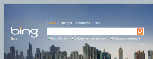 Home page de Bing.com Moteur de recherche