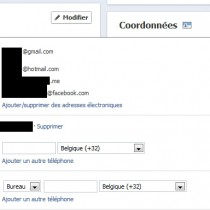 Retrouver son adresse emails sur son profil Facebook et cacher l'adresse @facebook.com