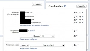Retrouver son adresse emails sur son profil Facebook et cacher l'adresse @facebook.com