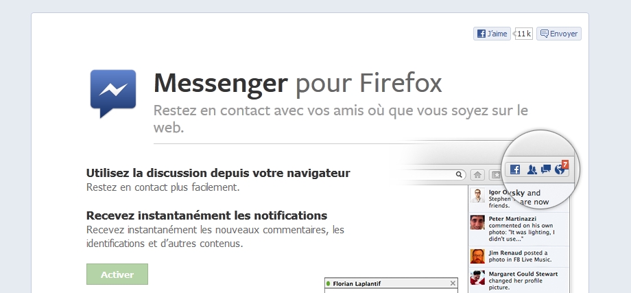 Facebook dans Firefox 17