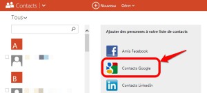 Importer-contacts-Google-Outlook