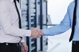 it engineers in network server room