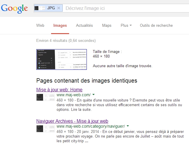 Recherche par image, voila ce que cela donne