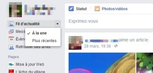 Choix du flux Facebook "Classique"