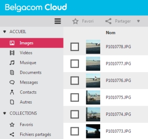 Test de Belgacom Cloud avec beaucoup de photos