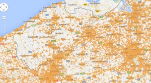 Couverture du réseau Wifi de FON en belgique