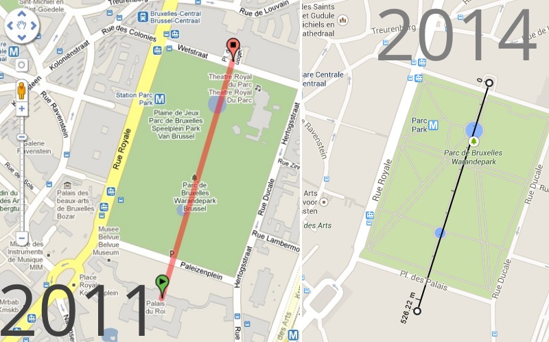 Comparaison de l'outil de mesure entre la version 2011 et la version 2014