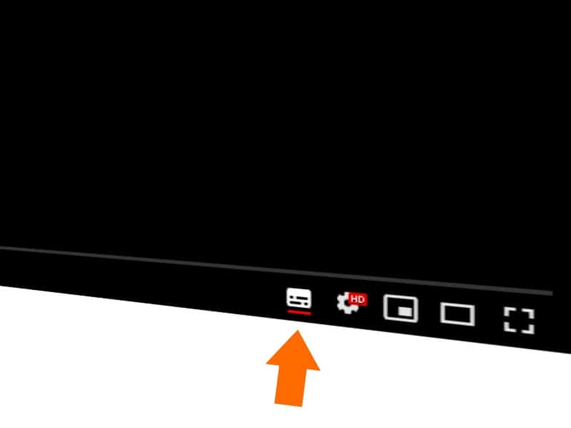 Trouvez l'icone des sous-titres dans YouTube