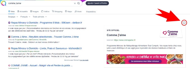 Publicité de type Brand Premium par le moteur de recherche Qwant